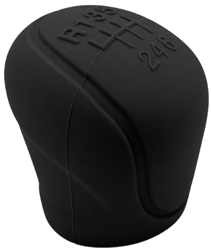 AUTOZOCO Copri pomello cambio auto nero antiscivolo, Copri pomello leva cambio, Protezione cambio auto, Leva cambio, Silicone, Universale, Nero, 6 Marce