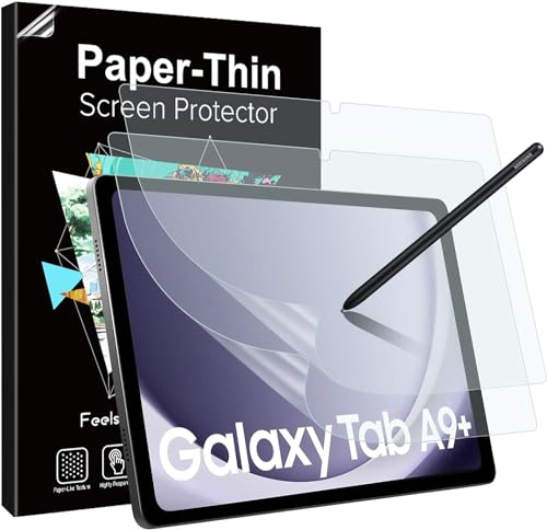 TiMOVO 2 Stück Papier Schutzfolie für Samsung Galaxy Tab A11 Plus/A9 Plus (2025/2023), Blendfreie PET Displayschutzfolie für Galaxy Tab A11+/A9+ 11 Zoll Tablet, Schreiben und Zeichnen wie auf Papier