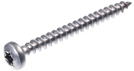 SECCARO Viti per truciolato a testa semicircolare 5 x 50 mm, in acciaio inox V2A VA A2, viti per legno con filettatura completa, TX/esagono incassato, 150 pezzi