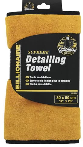 Chiffon en Microfibre Super Absorbant Billionaire Detailing Finish Towel Supreme 1000 g/m² Chiffon de détail 30 x 50 cm Idéal pour l'entretien de Votre Voiture