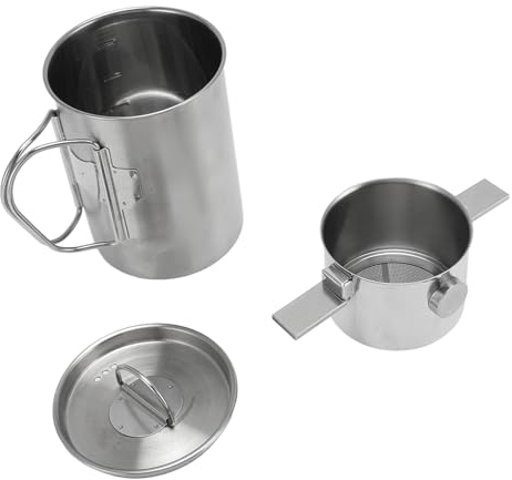 Yusat Pour Over Kaffebryggare Set Rostfritt Stål Pour Over Kaffebryggare Cup med Filterlock och Burk för Resecamping