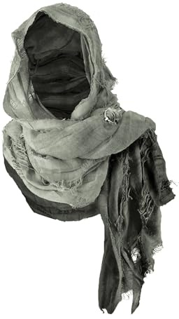 Hooded Shawl With Viking Brooch | Cowl Scarf Rogue Medieval Cloak Renaissance Costume Cape Accessories (Green)