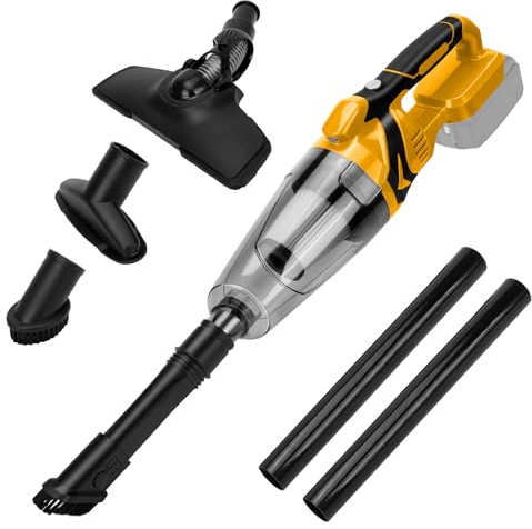 Aspirapolvere portatile a batteria compatibile con batteria Dewalt da 20 V, 10000Pa, aspirapolvere portatile con bocchetta a lancia, bocchetta per tappezzeria, bocchetta per pavimento, contenitore per