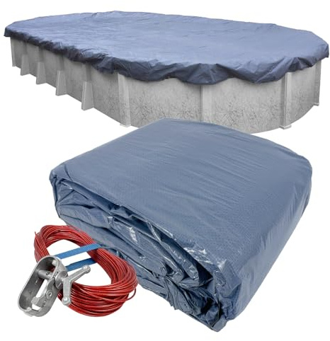 Pool Mate 461224-PM Winter Pool Cover, Classic Blue, 12 x 24 ft Above Ground Pools