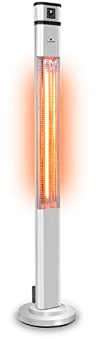 Blumfeldt Radiatore elettrico a basso consumo, riscaldatore per patio o terrazza da 2000 W, con oscillazione, radiatori a basso consumo elettrico, efficienza IP44, riscaldatori da giardino, per