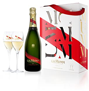 MUMM - Coffret Champagne - Cordon Rouge - + 2 flûtes - 12,5 % - 75 cl