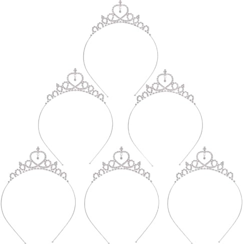 Basetousual 6 st strass krona för barn, liten prinsessa födelsedag pannband, barn prinsessa kristall håraccessoarer