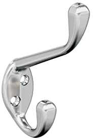 Amerock Noble Traditional Double Prong Chrome Decorative Wall Hook