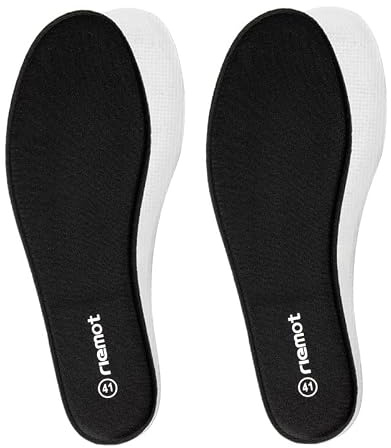 riemot 2 Pairs Memory Foam Insoles for Men and Women,Replacement Inner Soles for Sports,Work Boots,Trainers,Sneakers and Walking Shoes,Cushioned Soft Shoe Inserts