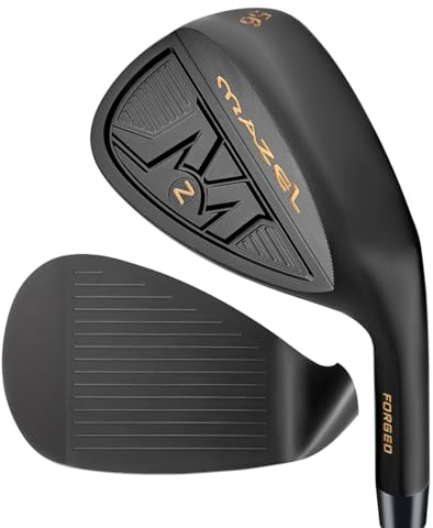 MAZEL Geschmiedete Golfkeile 52 56 60 Grad Sand Wedge Golfschläger für Herren Rechtshänder, Stahlschaft CNC gefräste Rillen für mehr Backspin (Black Single,RH, 56 Degree)