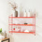 [en.casa] Modulares Wandregal Strängnäs Metallregal Rot Hängeregal mit 3 Regalböden Badregal Küchenwandregal Wandablage Wohnzimmer