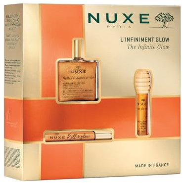 Nuxe Cofanetto Huile Prodigieuse Or Glow Olio 50ml + Roll-On Illuminante 8ml + Gloss 10ml