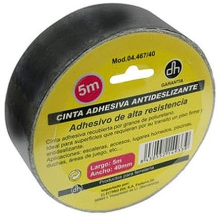 Blendend Cinta adhesiva antideslizante 25mm x 5m, resistente y fácil de aplicar; ideal para mejorar la seguridad en superficies y prevenir caídas.
