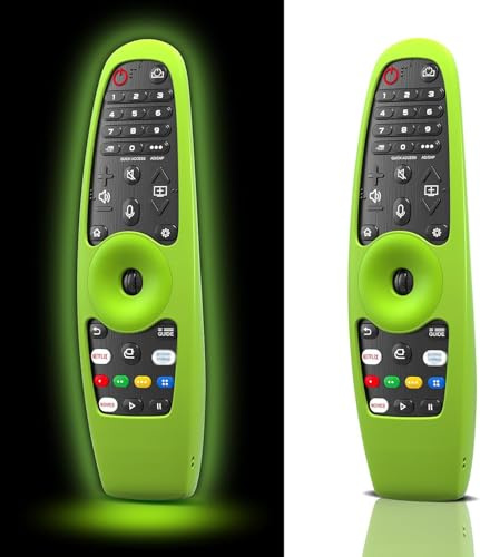 Funda de silicone para mando a distancia LG TV Glow in The Dark, funda para mando a distancia LG Smart TV AN-MR650, MR600, MR18BA, MR20BA, MR19BA (verde luminoso) - Pack de 2