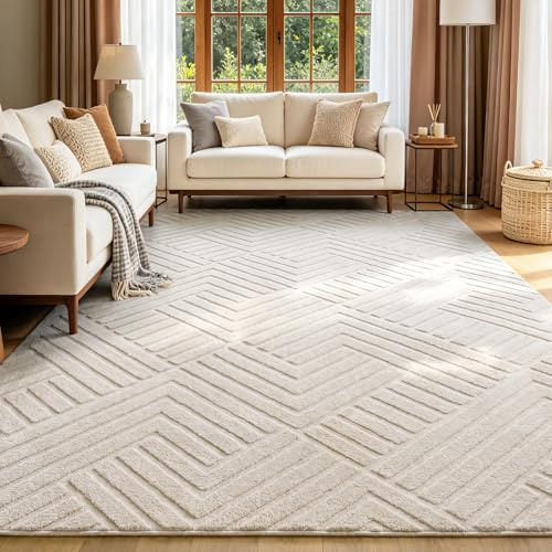 Enyhom Alfombra Salon Grande 200 x 300 cm, Efecto 3D Pelo Corto Alfombra Dormitorio Habitacion Lavable Antideslizante Moderna Tapete Sala Geométrico Tapete Quarto para Comedor, Habitación Infantil