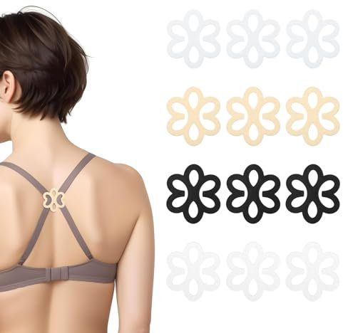 12 Stk BH Träger Clips,Damen BH Träger Halter,Blume Racerback-BH-Clips Set,Unsichtbare Bra Träger,Rutschfeste BH Klammer,für Racerback-Träger zu Verdecken Verhindern Schultergurte Rutschen BH Zubehör