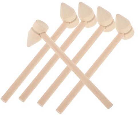 DIYEAH 5pcs Mini Wooden Mallets Small Hammers Hammer Toys Building Blocks Toy for Boys and Girls