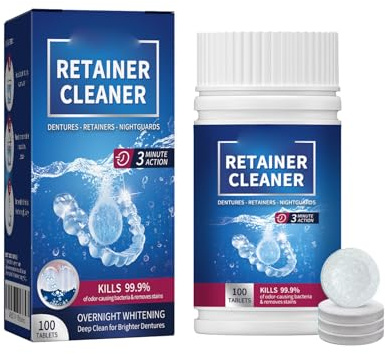 Detergente Bite Dentale,Pastiglie per la Pulizia Delle Dentate,Fornitura Pulitore Bite Dentale,Detergente Dentale,Compresse Pulizia Dentiere Effervescenti
