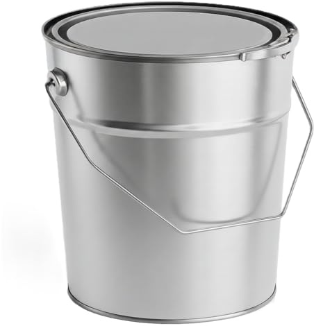 MANADATEC UN-zugelassener Metalleimer 10 L I Weißblech, Gefahrgutgeeignet & Stabil I Mit Deckel, Spannring & Griff I Konische Form I Ideal für Farben, Öle, Harze, Chemikalien, Müll, Lagerung UVM.