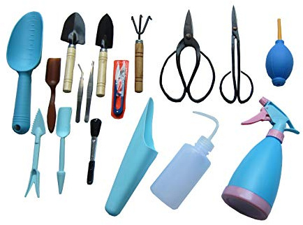 Bonsai Tools 17Piece Set, Bonsai Shear Set, Succulent Garden Tools Kit 17Pack