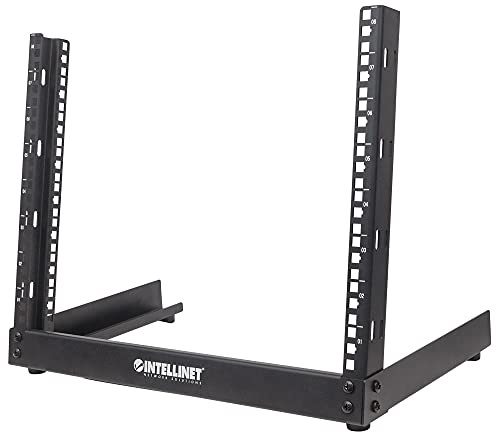 Intellinet 714648 48,26 cm (19 Zoll), 2-Pfosten Desktop-Laborgestell 8 HE Flatpack schwarz