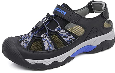 Sandali Estivi Uomo Esterni Spiaggia Traspirante Casual Sandali Sportivi all'aperto Trekking Passeggiata Antiscivolo Sandalo Acqua Nero 42 EU