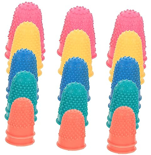 SHINEOFI Copridita Resistente All'usura in Gomma Antiscivolo per Protezione Dita 25 Pezzi per Lucidatura Gioielli e Modellatura Colore Casuale