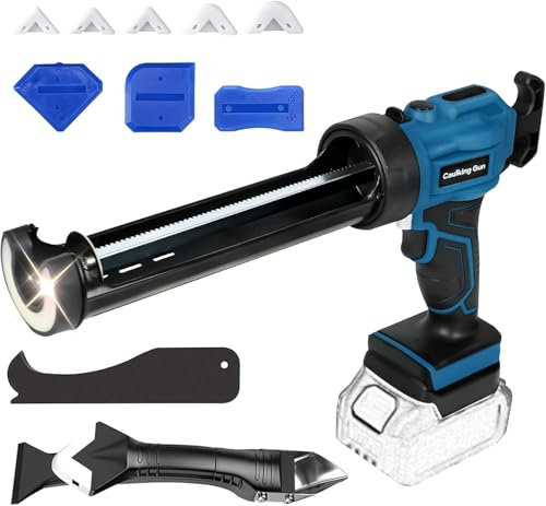 Akku Kartuschenpresse Kompatibel für Makita 18V Akku, Elektrische Kartuschenpistole mit 4 Geschwindigkeiten und LED- Licht, Kabellose Kartuschenpistole für Abdichten, Versiegeln (ohne Akku)