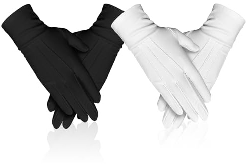 UILYNIU Gants de Cérémonie et Parade pour Hommes - Accessoires Formel pour Smoking, Police, Cosplay et Inspection de Bijoux