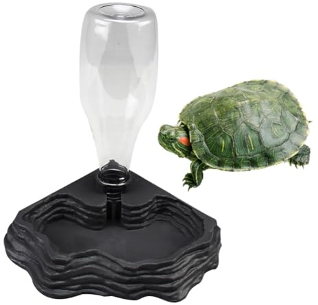 Bvizyelck Reptile Water Dispenser - 400ml Tortoise Water Dish, Tortoise Water Bowl, Automatic Reptile Water Feeder, Reptile Water Dish Food Bowl, Feeding Dish For Turtle Geckos Lizard
