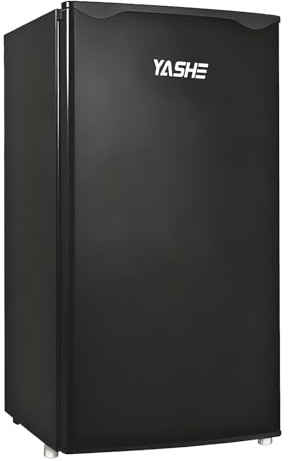 YASHE 92L Mini Fridge with Freezer, Single Door Compact Refrigerator, Small Fridge with Adjustable Thermostat, Large Capacity, Reversible Door, Mini Refrigerator for Bedrooms, Offices, Dorms