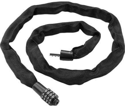 Candado antirrobo para bicicleta, cadena resistente sin llave, protección segura de combinación de 3,9 pies, equipo de seguridad para bicicletas, portones para motocicletas, scooters, bicicletas