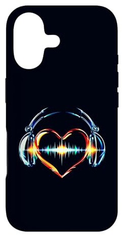 Custodia per iPhone 17 Cuffie Heartbeat Music Lover DJ Sound Wave