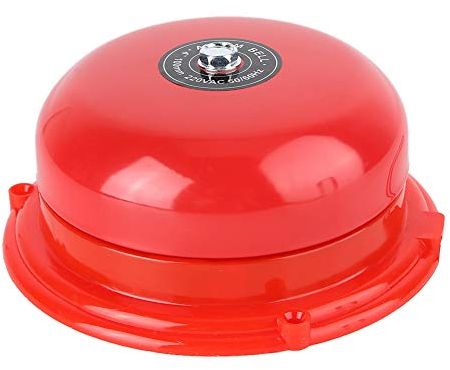 Campanello di Allarme Antincendio da 4 Pollici, Campanello di Sicurezza Elettrico a Controllo di Incendio in Metallo da 100 DB, 12V/24V/220V(220V)