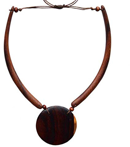 Simandra halsband I kedja av naturmaterial I träsmycke, Smycken, colore: Motiv 1