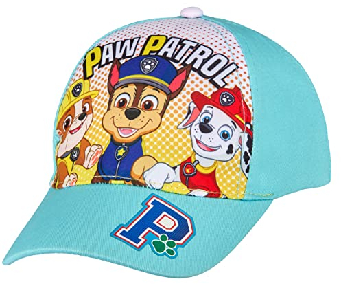 PAW PATROL Baseball Cap, Kappe Schirmmütze für Kinder, Mädchen und Jungen mit Klettverschluss verstellbar (Blau, 52)