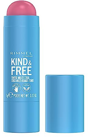 Rimmel London Kind & Free, 003 Pink Heat, Multi-Stick, per Labbra e Guance, Idratante, Colore Stratificabile, Formula Vegana, Formula Clean 5g (0.18oz)