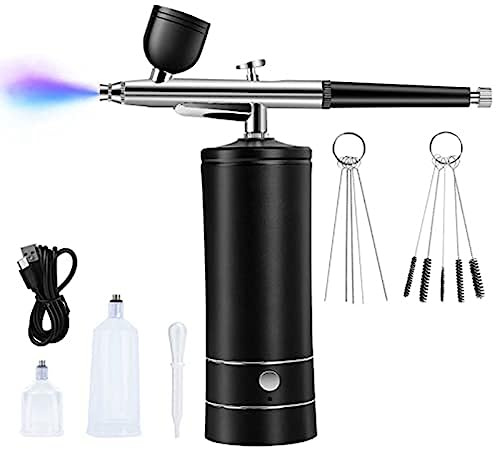 Ctwezoikmt 1 Set Airbrush Kit Rechargeable Cordless Airbrush Compressor 30PSI High Pressure Portable Handheld Airbrush Airbrush Set