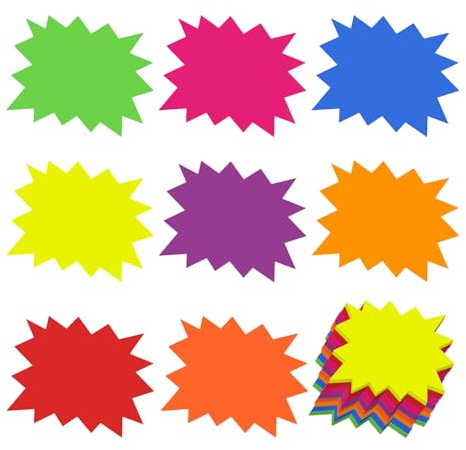 200 Blatt Fluoreszierende, Bunte Preisschilder, Beschreibbare Preisschilder, Preisschilder Für Kleidung, Spielzeug-Verkaufsschilder, Einzelhandelsetiketten (8 Farben)