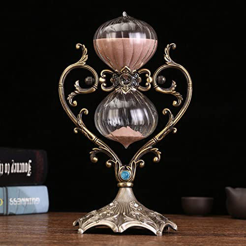 Timer, dekorative 30-Minuten-Sanduhr, Glas-Stundengläser, dekorative Sanduhr, Sand, großes Messing-Stundenglas für Geschenke (Farbe: Rosa (Farbe: Lila) (Pin (Rosa))