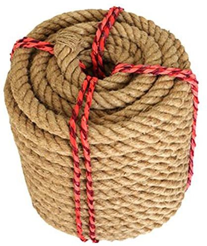 Spago di iuta, corda di canapa, corde di canapa naturale da 14 mm, 4 fili super resistenti, corda di iuta for terrazze, corda di Manila, decorazione del giardino, amaca, artigianato, giardinaggio, ban