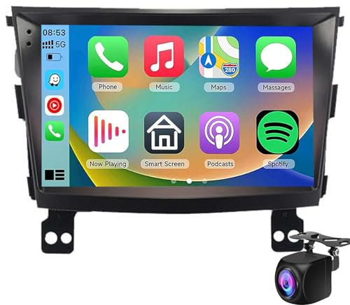 9 Pollici Doppio Din Wireless Schermo Auto Radio Per Ss-angYong Tivoli 2015-2019 CarPlay E Android Auto Con Fotocamera Di Backup Mirror Link Bluetooth GPS Navigazione SWC FM Teleca(Color:4-Core 2+32G)