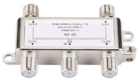 5-2400MHz 4 Way for HD Digital Coax Cable Splitter 4 Channel Satellite/Antenna T