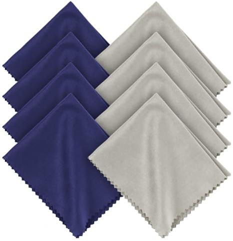 ACWOO 8PCS Chiffon de Nettoyant Lunettes pour Lunettes, Réutilisable Essuie Lunettes Microfibre, doux Chiffons de Nettoyage en Microfibre pour Téléphones, Objectifs D'appareils Photo, Écran 15 * 18CM