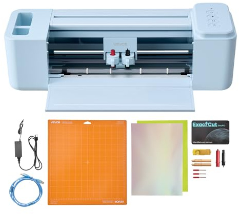 VEVOR Plotter de Corte de Vinilo de 305 mm con Kit de Herramientas, Control por Botones, Máquina Cortadora Multifuncional Compatible con Mac Windows iOS Android para Vinilo Papel Tarjetas Bricolaje