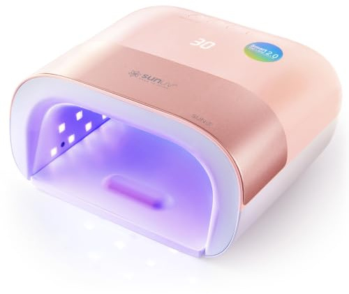 SUNUV UV Lamps for Gel Nails, Professional LED Nail Lamp for Gel Polish, Curing Light Dryer with Auto Sensor, LCD Display for Home and Salon (Pink)