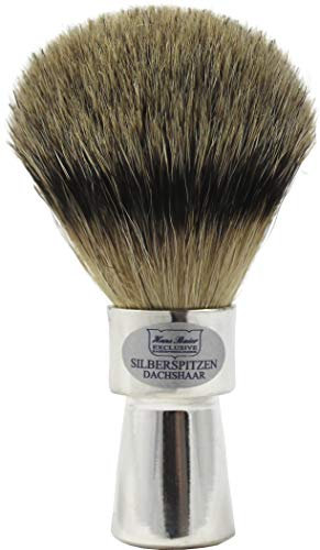 Hans Baier Exclusive Rasierpinsel Metall silberglanz