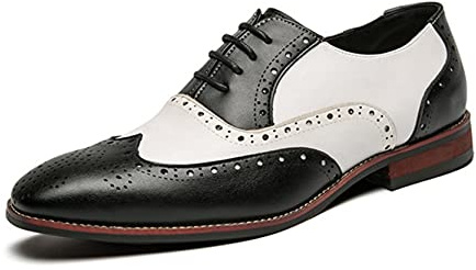 Scarpe Eleganti per Uomo Brogue Colorate Low Cut Indossabili Traspiranti Scarpe Stringate in Pelle Moda Oxford con Punta a Punta per la Festa