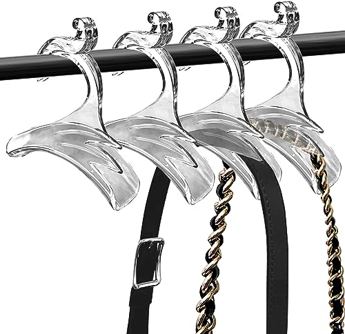 Besser Taschen Haken Kleiderstange 4 Stücke,Handtasche Kleiderbügel Haken, Taschen Aufhänger,Handtaschen Organizer Schrank & Garderobe - Taschenhaken aus Acryl für Taschen, Schal, Krawatte
