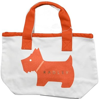RADLEY London Womens 100% Recycled Cotton Crook Grab Carry Tote Bag Heritage Dog in Cream and Orange